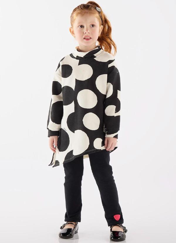 Up Baby - Conjunto Blusão e Calça Menina Preto