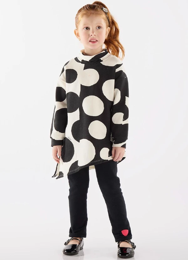 Up Baby - Conjunto Blusão e Calça Menina Preto