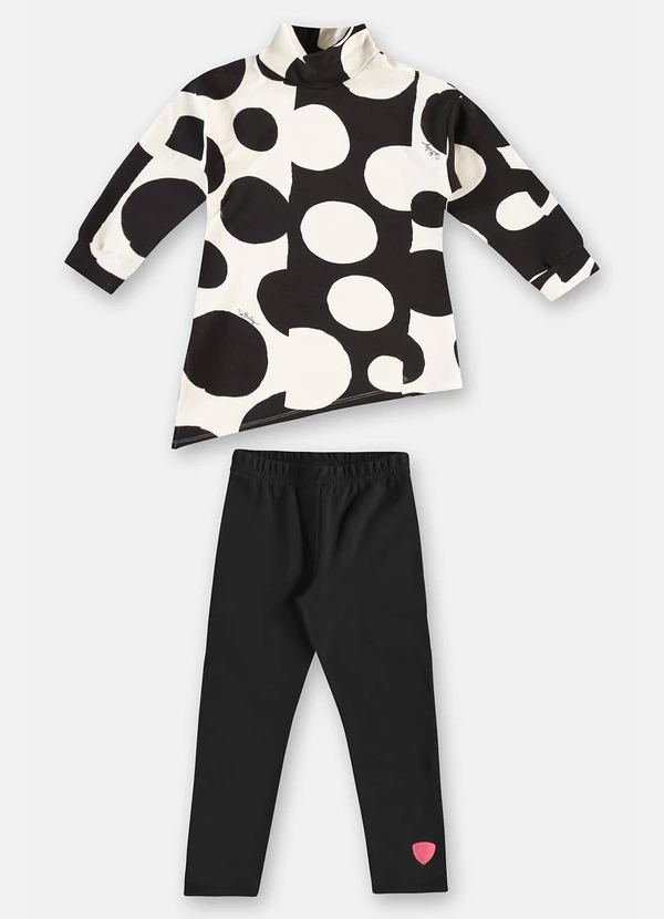 Up Baby - Conjunto Blusão e Calça Menina Preto 2