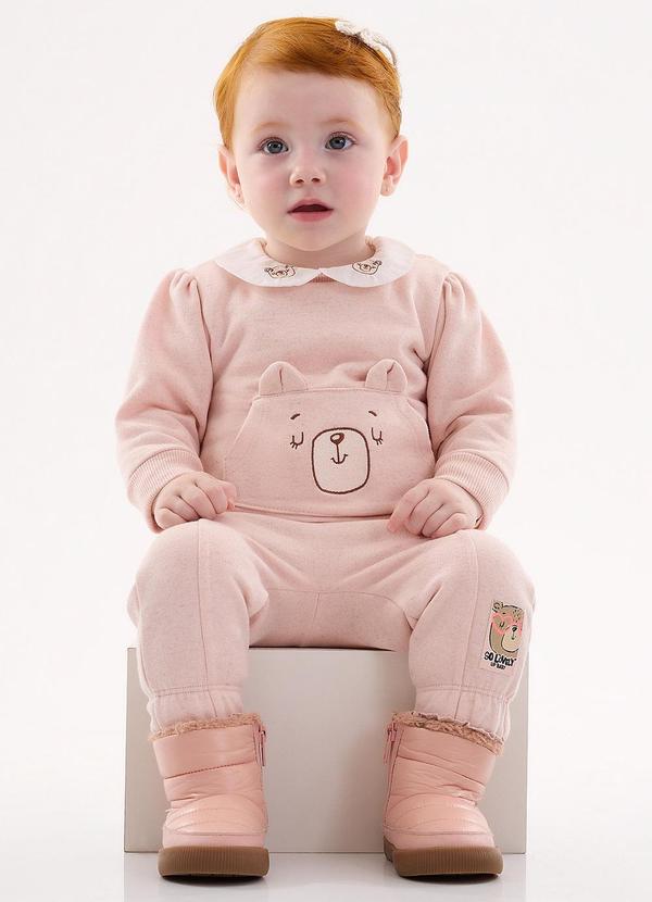 Up Baby - Conjunto Blusão e Calça Menina Rosa