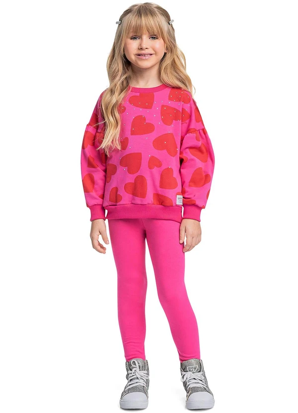 Quimby - Conjunto Blusão e Calça Menina Rosa