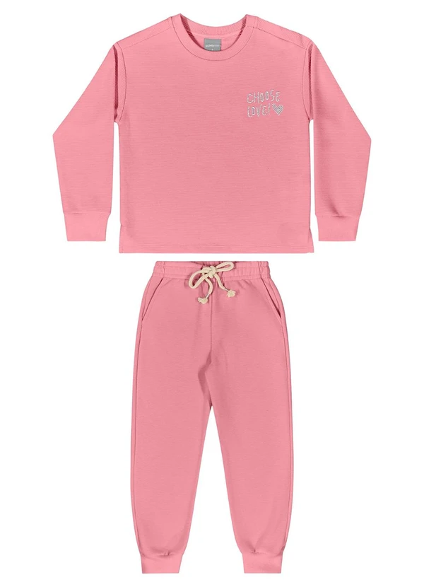 Quimby - Conjunto Blusão e Calça Menina Rosa 2