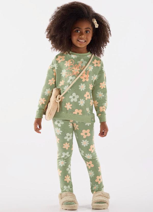 Up Baby - Conjunto Blusão e Calça Menina Verde