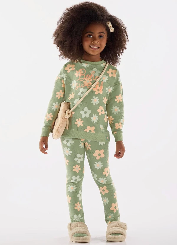 Up Baby - Conjunto Blusão e Calça Menina Verde