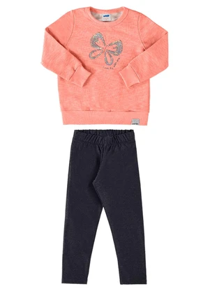 Marlan - Conjunto Blusão e Calça Molecotton Laranja - MARLAN