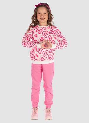 Turminha - Conjunto Blusão e Calça Moletom Básica Branco - TURMINHA