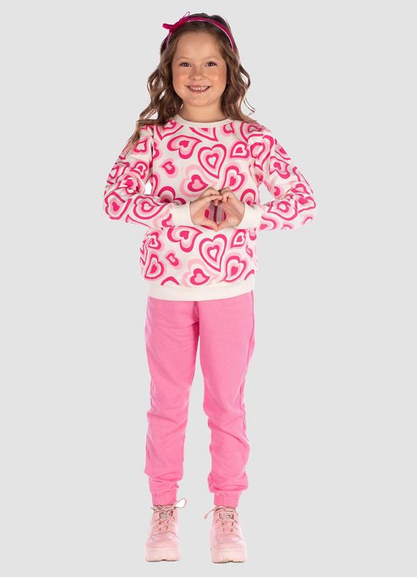 Turminha - Conjunto Blusão e Calça Moletom Básica Branco