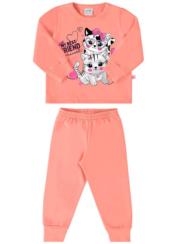 Marlan - Conjunto Blusão e Calça Moletom Cats Laranja