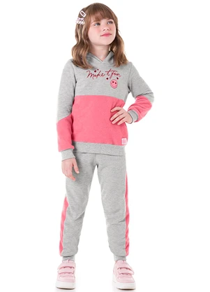 Marlan - Conjunto Blusão e Calça Moletom e Boucle Cinza - MARLAN