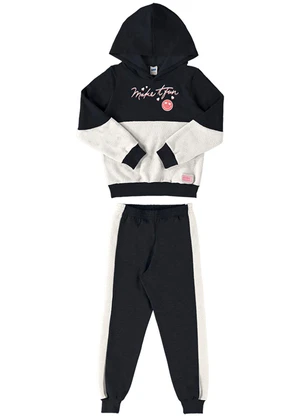 Marlan - Conjunto Blusão e Calça Moletom e Boucle Preto - MARLAN