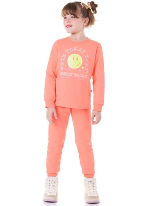 Marlan - Conjunto Blusão e Calça Moletom Laranja - MARLAN