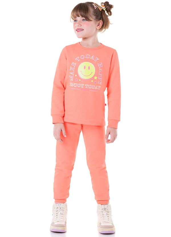 Marlan - Conjunto Blusão e Calça Moletom Laranja