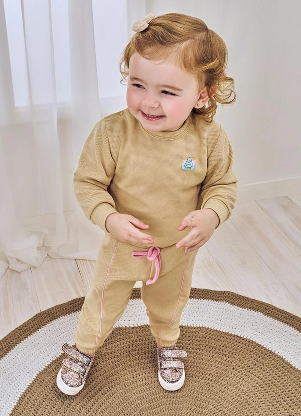 Abrange - Conjunto Blusão e Calça Monocromático Bege