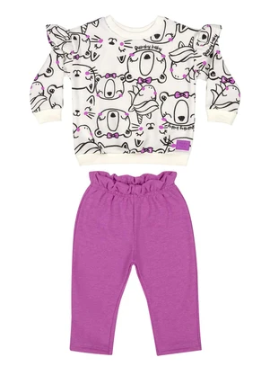 Quimby - Conjunto Blusão e Calça para Bebê Branco - QUIMBY