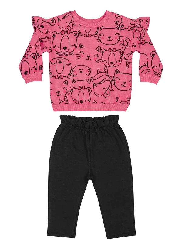 Quimby - Conjunto Blusão e Calça para Bebê Rosa