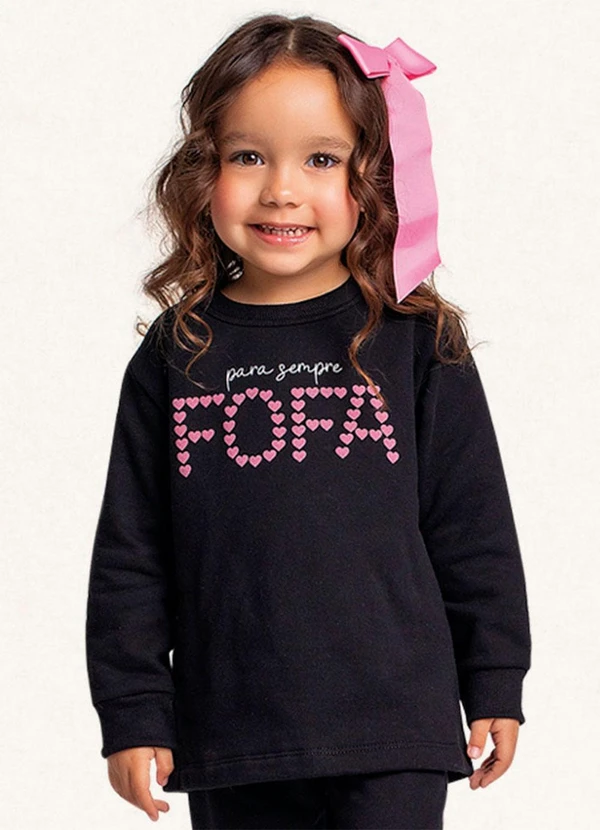 Fakini Kids - Conjunto Blusão e Calça Preto 3