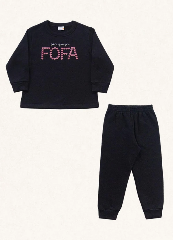 Fakini Kids - Conjunto Blusão e Calça Preto 5