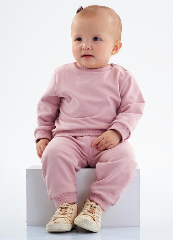 Up Baby - Conjunto Blusão e Calça Rosa