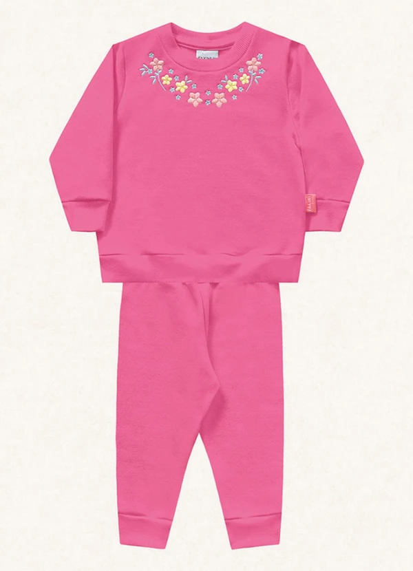 Fakini Kids - Conjunto Blusão e Calça Rosa