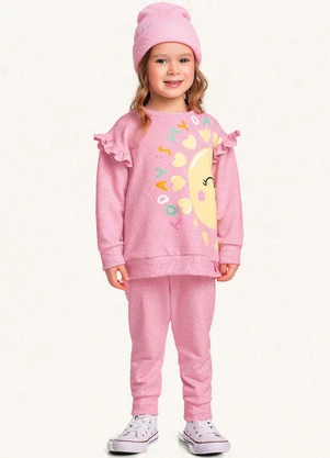 Fakini Kids - Conjunto Blusão e Calça Rosa - FAKINI KIDS