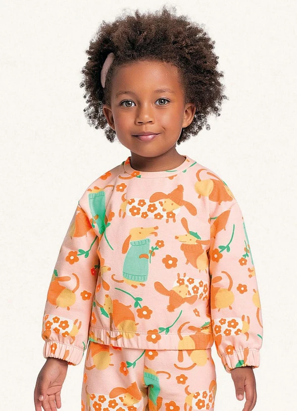 Fakini Kids - Conjunto Blusão e Calça Rosa 3