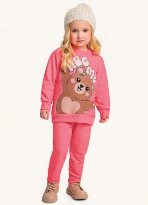 Fakini Kids - Conjunto Blusão e Calça Rosa - FAKINI KIDS