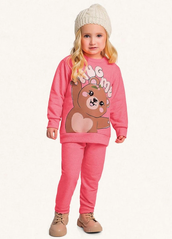 Fakini Kids - Conjunto Blusão e Calça Rosa