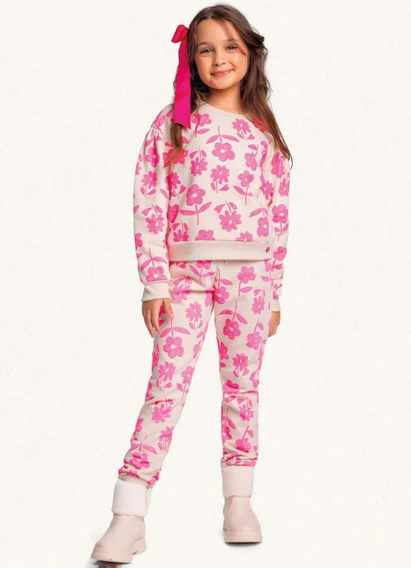 Fakini Kids - Conjunto Blusão e Calça Rosa