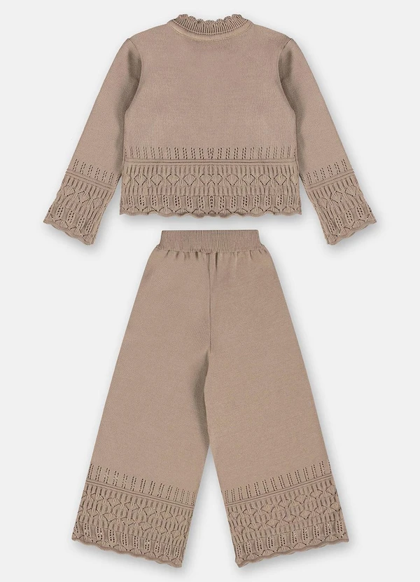 Up Baby - Conjunto Blusão e Calça Tricot Bege 3