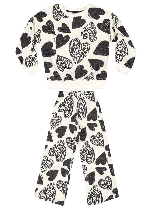 Quimby - Conjunto Blusão e Calça Wide Leg Branco