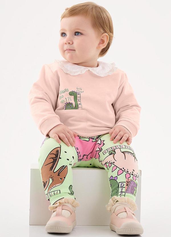 Up Baby - Conjunto Blusão e Legging Bebê Menina Rosa