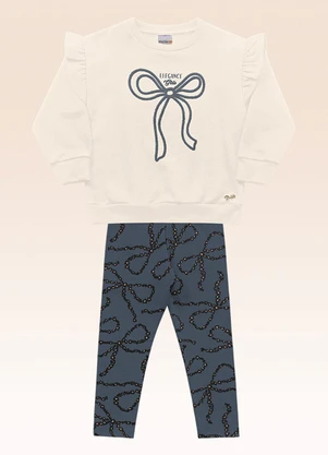 Fakini Kids - Conjunto Blusão e Legging Bege - FAKINI KIDS