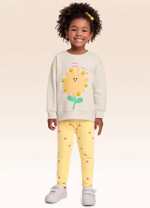Fakini Kids - Conjunto Blusão e Legging Bege - FAKINI KIDS
