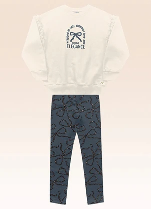 Fakini Kids - Conjunto Blusão e Legging Bege - FAKINI KIDS