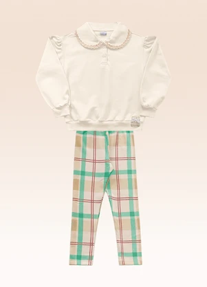 Fakini Kids - Conjunto Blusão e Legging Bege - FAKINI KIDS