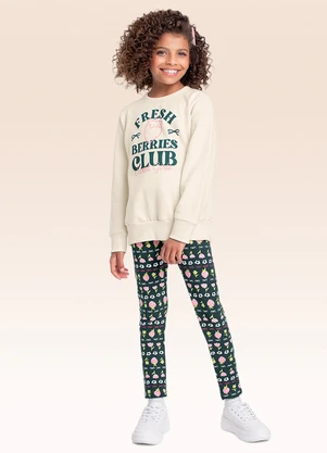 Fakini Kids - Conjunto Blusão e Legging Bege - FAKINI KIDS