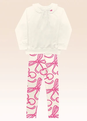 Fakini Kids - Conjunto Blusão e Legging Bege - FAKINI KIDS