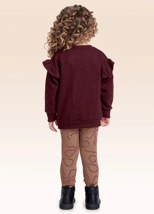 Fakini Kids - Conjunto Blusão e Legging Bordo - FAKINI KIDS