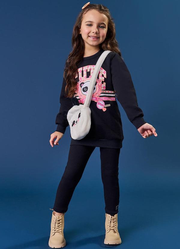 Abrange - Conjunto Blusão e Legging com Bolsa de Panda Pret 1