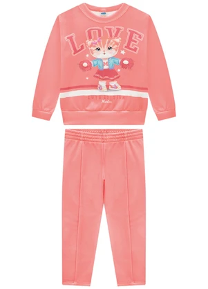 Marlan - Conjunto Blusão e Legging em Malha Sport Laranja - MARLAN