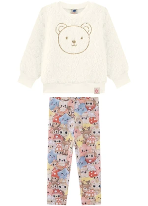 Marlan - Conjunto Blusão e Legging em Molecotton Bege - MARLAN