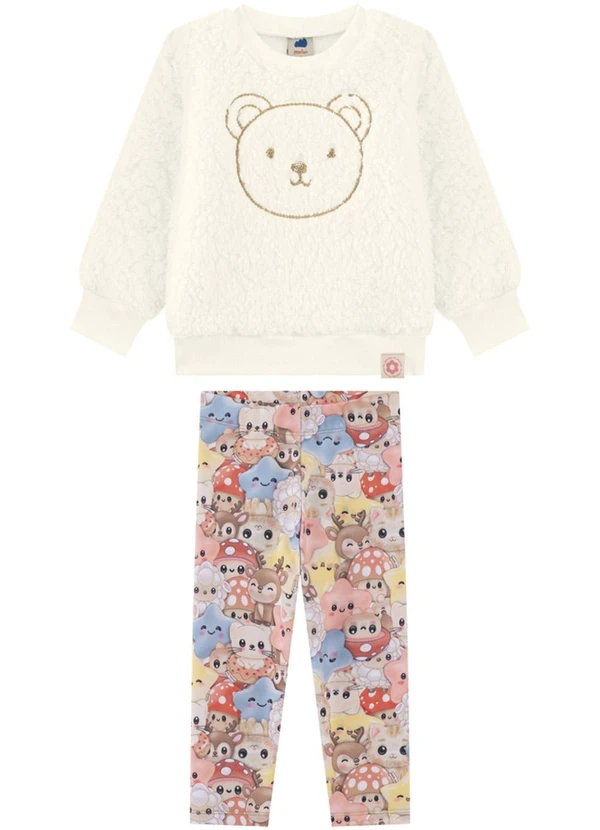 Marlan - Conjunto Blusão e Legging em Molecotton Bege