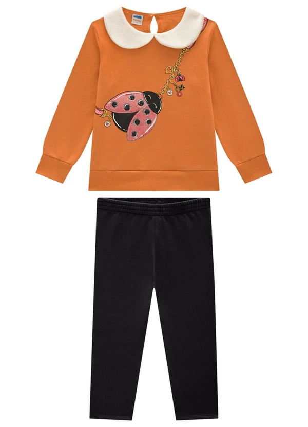 Marlan - Conjunto Blusão e Legging em Molecotton Marrom