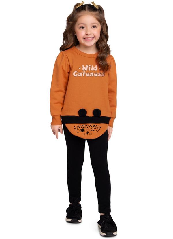 Marlan - Conjunto Blusão e Legging em Molecotton Laranja