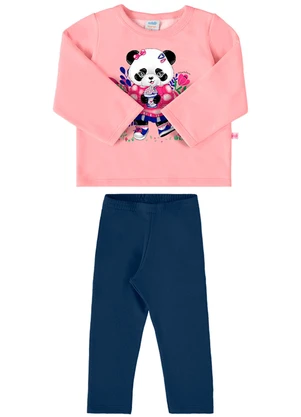 Marlan - Conjunto Blusão e Legging em Molecotton Rosa - MARLAN