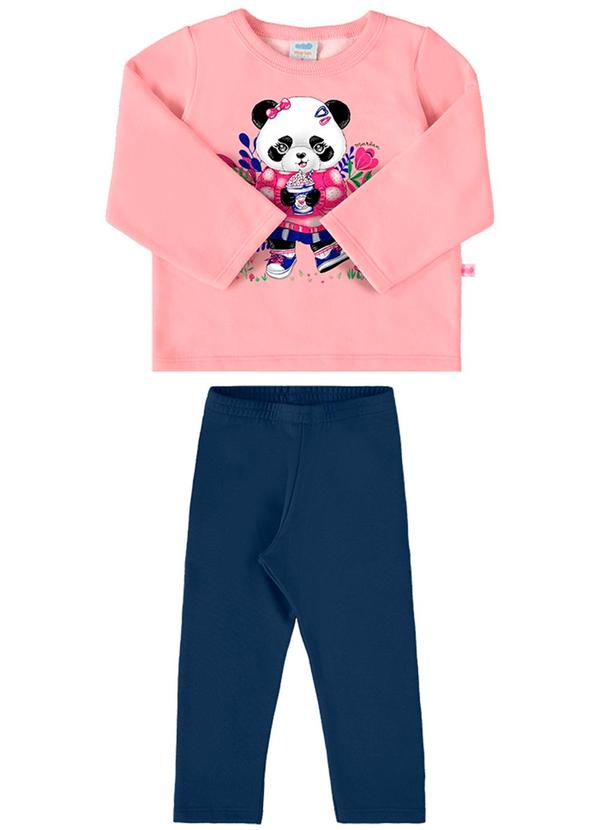 Marlan - Conjunto Blusão e Legging em Molecotton Rosa