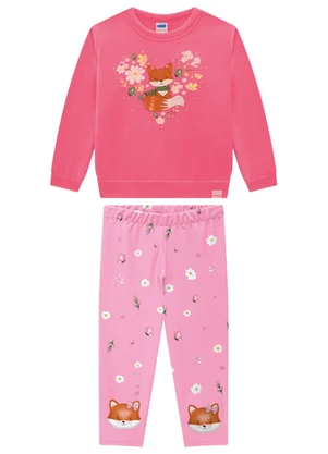 Marlan - Conjunto Blusão e Legging em Molecotton Rosa - MARLAN