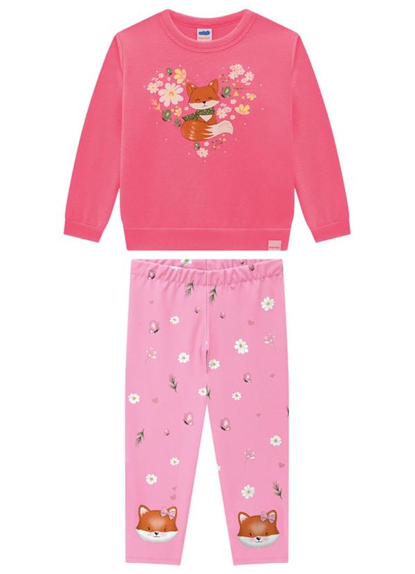 Marlan - Conjunto Blusão e Legging em Molecotton Rosa