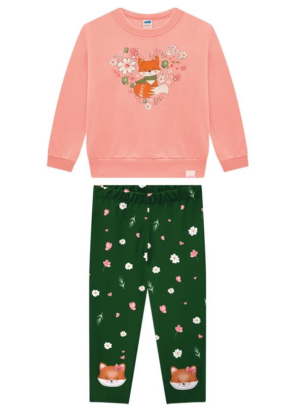 Marlan - Conjunto Blusão e Legging em Molecotton Rosa