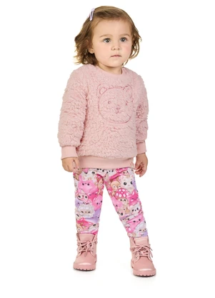 Marlan - Conjunto Blusão e Legging em Molecotton Rosa - MARLAN